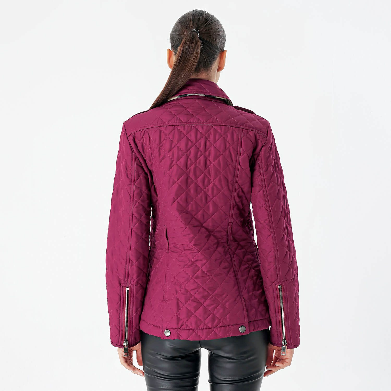 Burberry - Burgundy Quilted Diamond Jacket